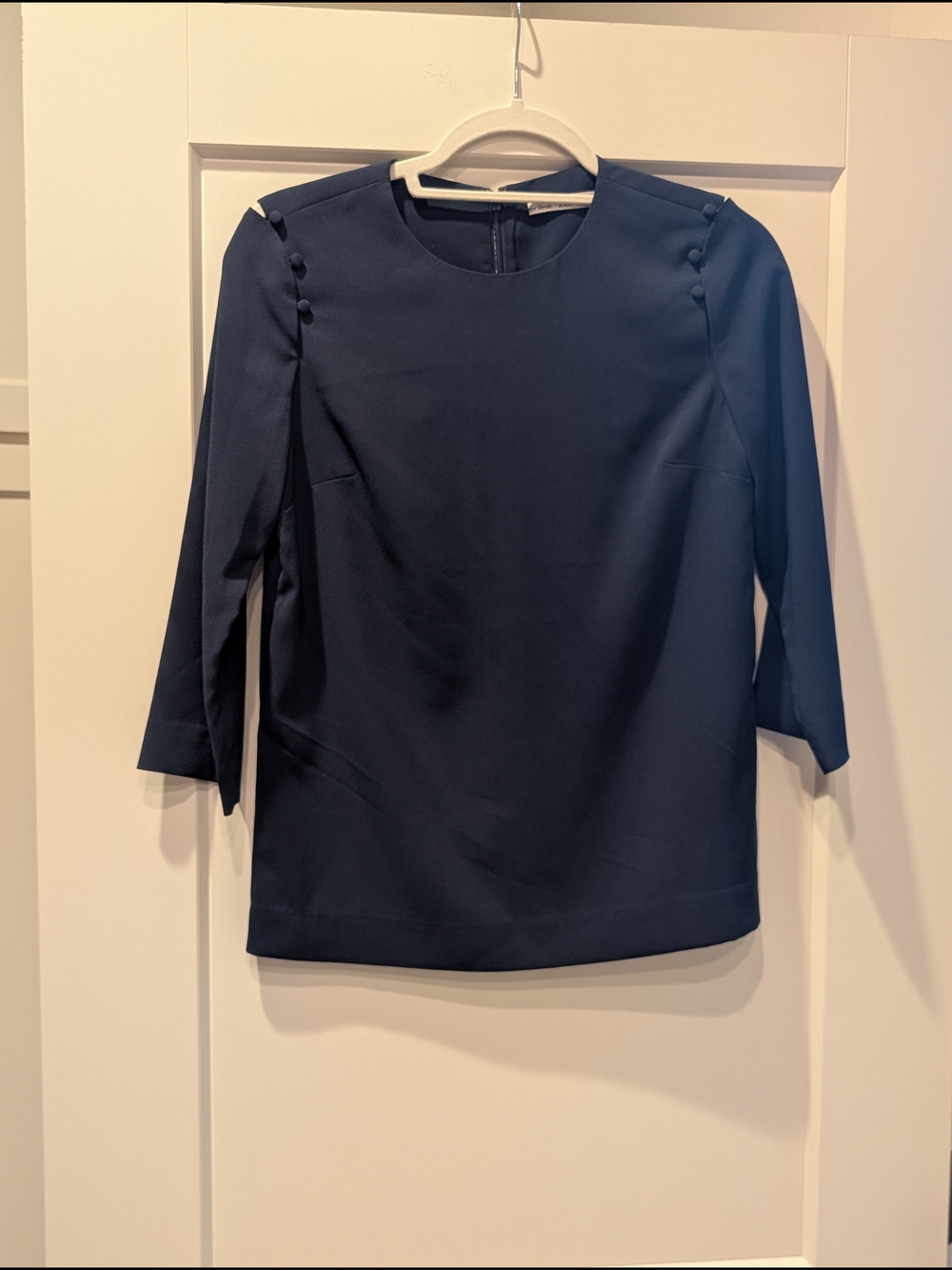 & Other Stories Navy 3/4 Sleeve Blouse - Size 4